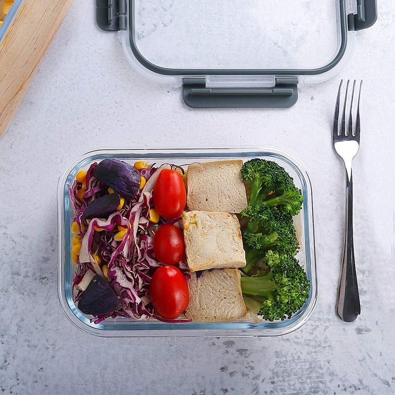 M MCIRCO [10-Pack]Glass Meal Prep Containers with Lids  MCIRCO Glass Food Storage Containers with Snap Locking Lids  Airtight Lunch Containers  Microwave  Oven  Freezer and Dishwasher  White - Image 5